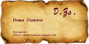 Doma Zsanna névjegykártya